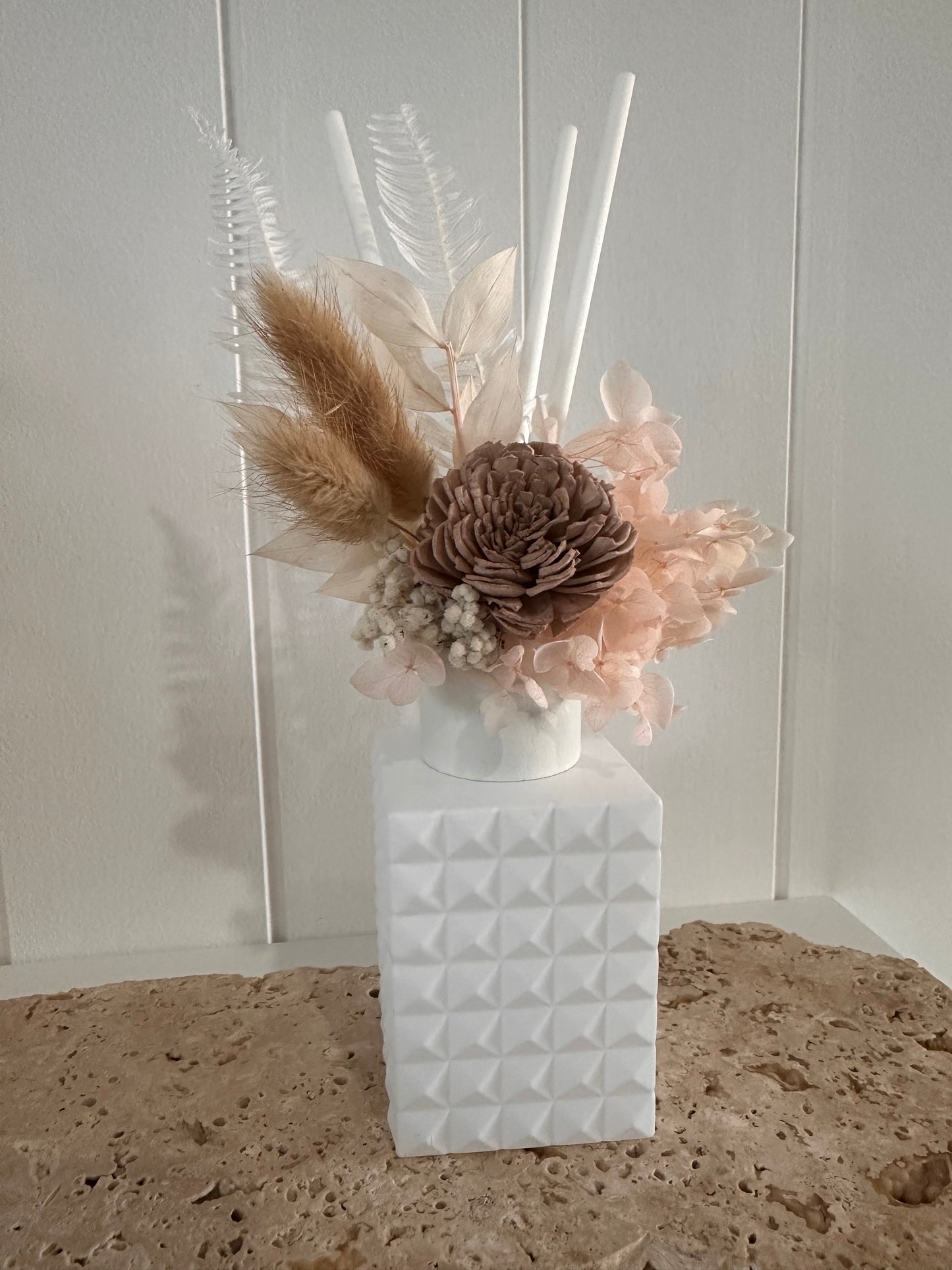 Floral GEO JAR Reed Diffuser white